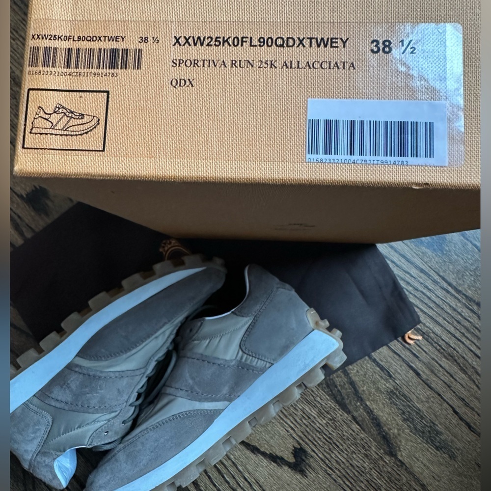 TOD'S 1T SNEAKERS IN SUEDE AND FABRIC - BROWN/BEIGE - size 8.5 - Picture 8 of 12